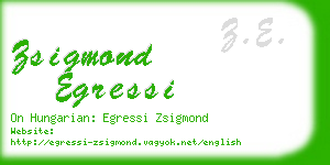 zsigmond egressi business card